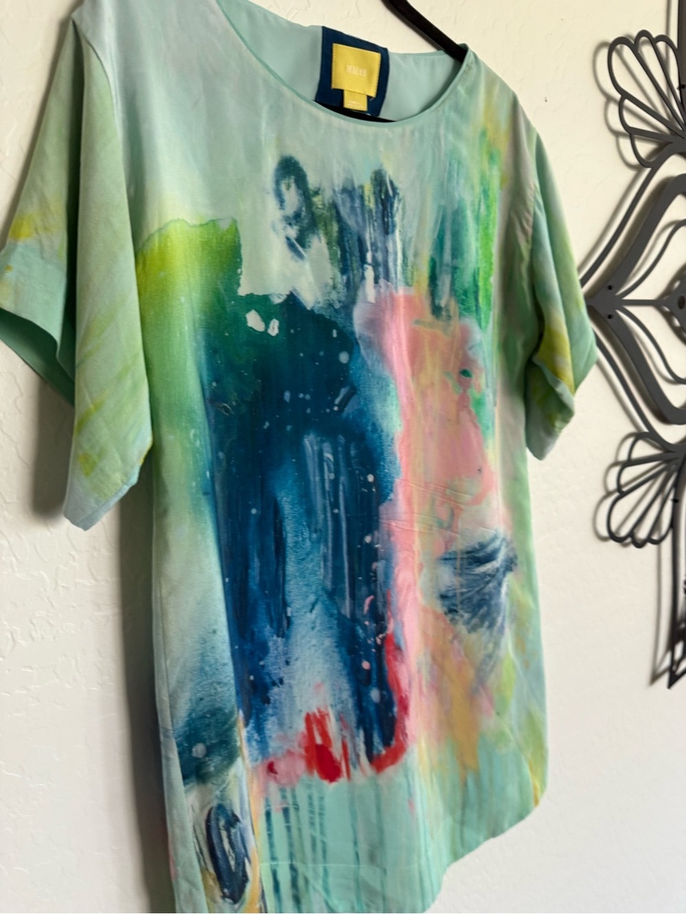 MAEVE Anthropologie Claire Desjardins Painted Silk Watercolor Tunic Dress XS - Picture 5 of 9